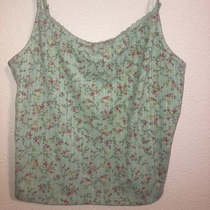 Floral green crop top